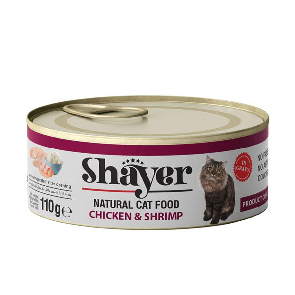 کنسرو گربه شایر با طعم مرغ و میگو – Shayer Chicken & Shrimp
